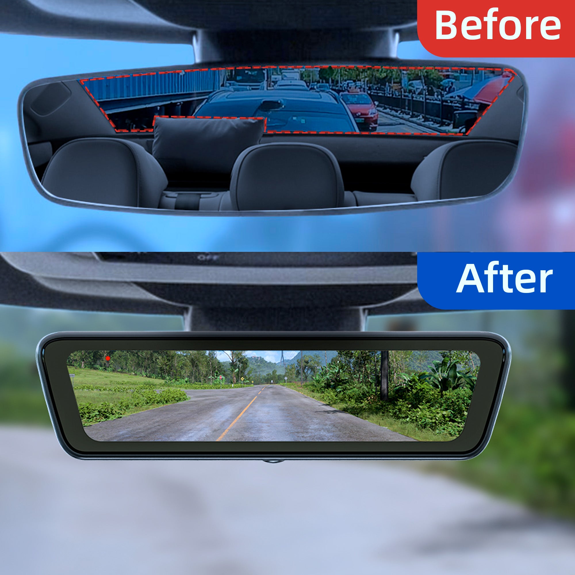 Sinjet H8 8.2'' Dual Channel Mirror Dash Cam