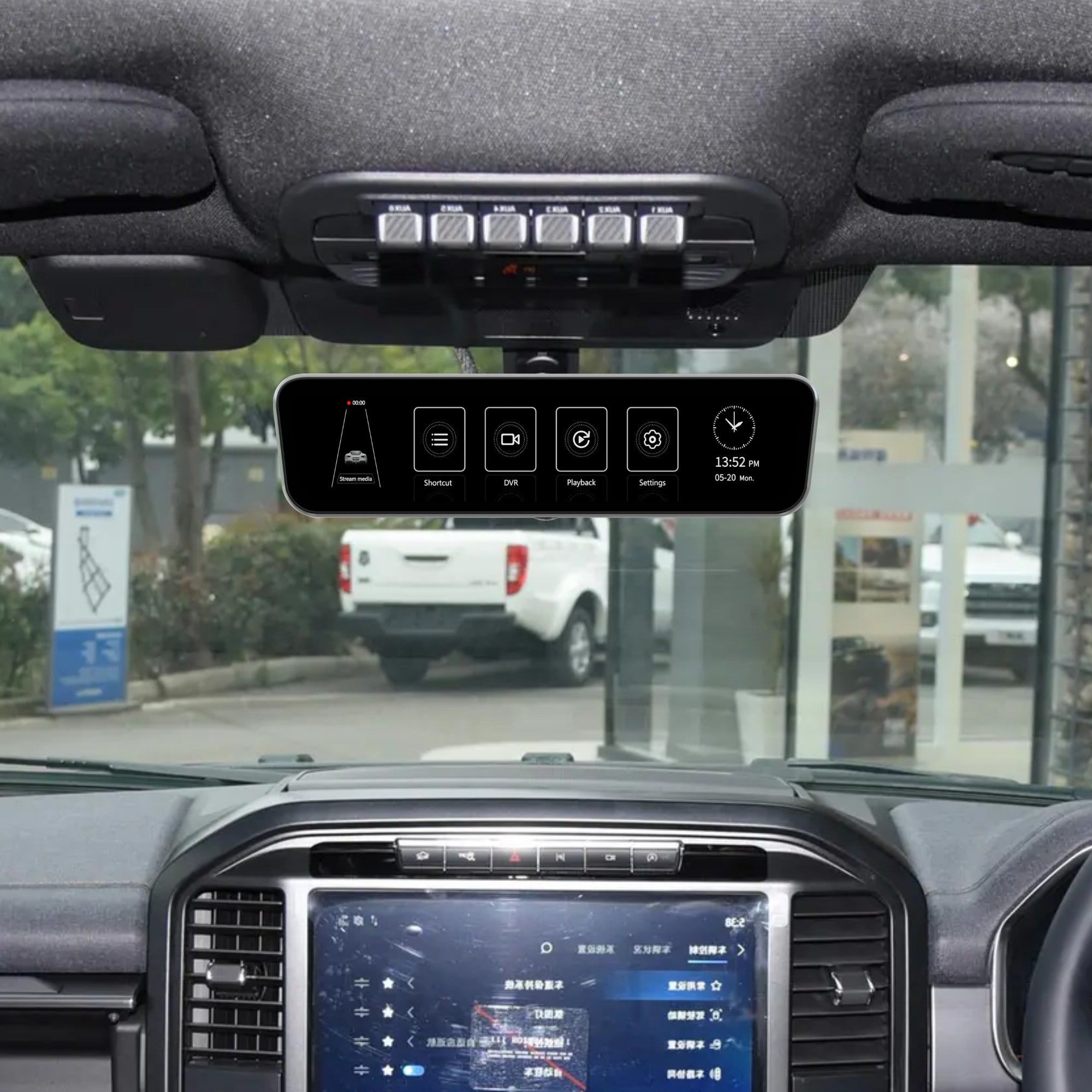 Sinjet H10 9.2'' 60FPS Rear View auto Mirror Fit F-150