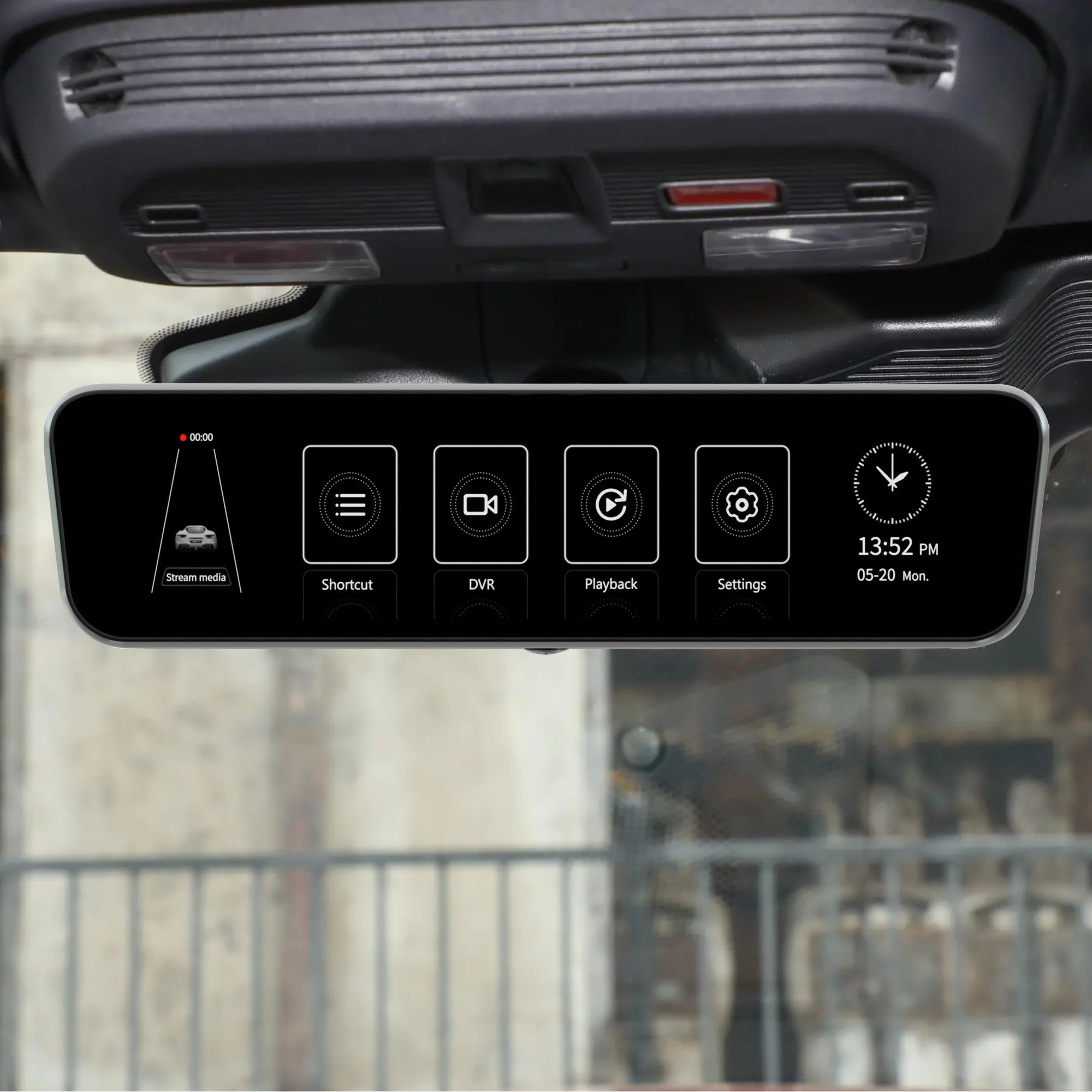 Sinjet H10 9.2'' 60FPS Rear View auto Mirror Fit Mustang