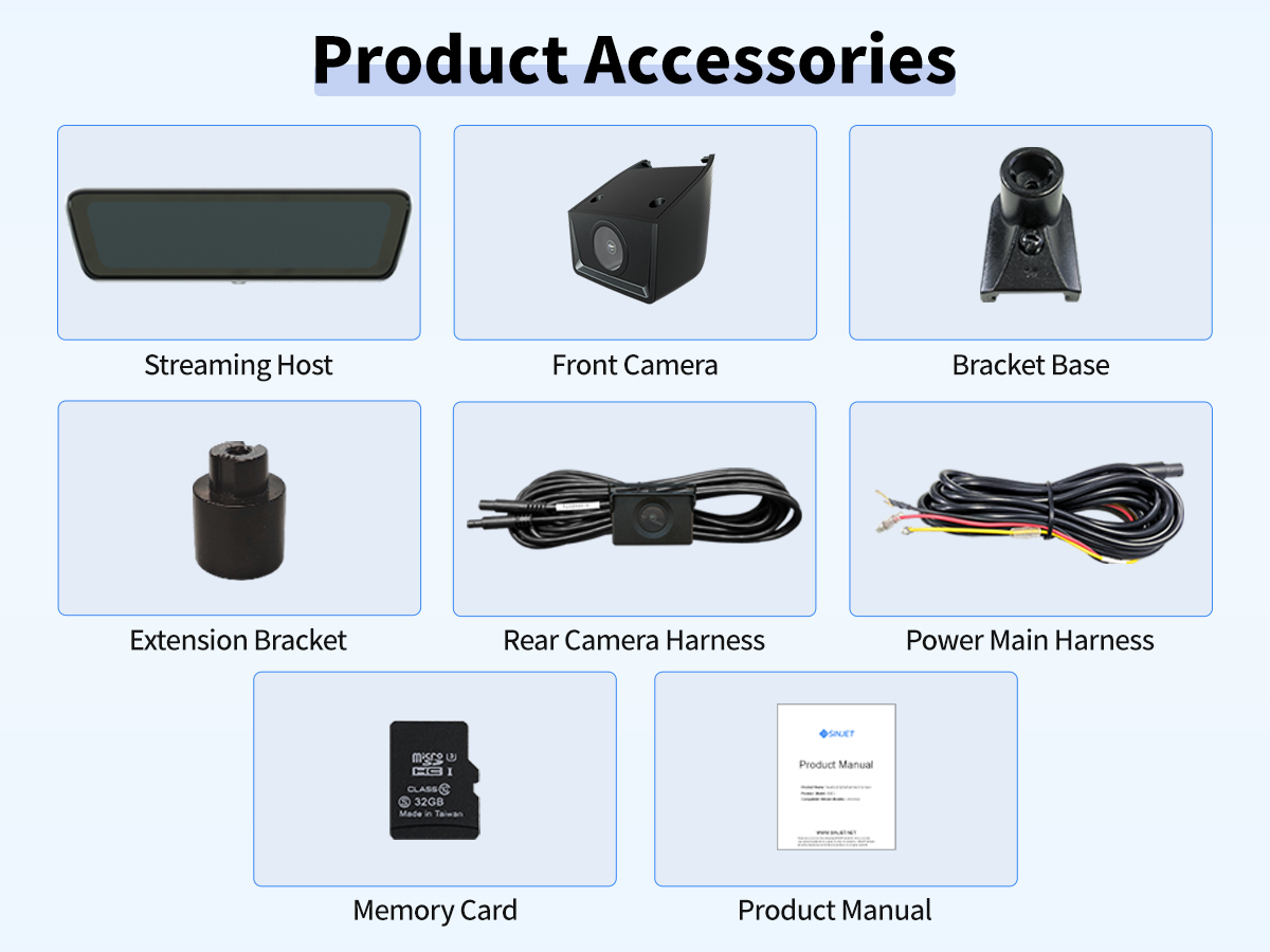 Sinjet H10 Pro Streaming Rearview Mirror – 4K + 60FPS