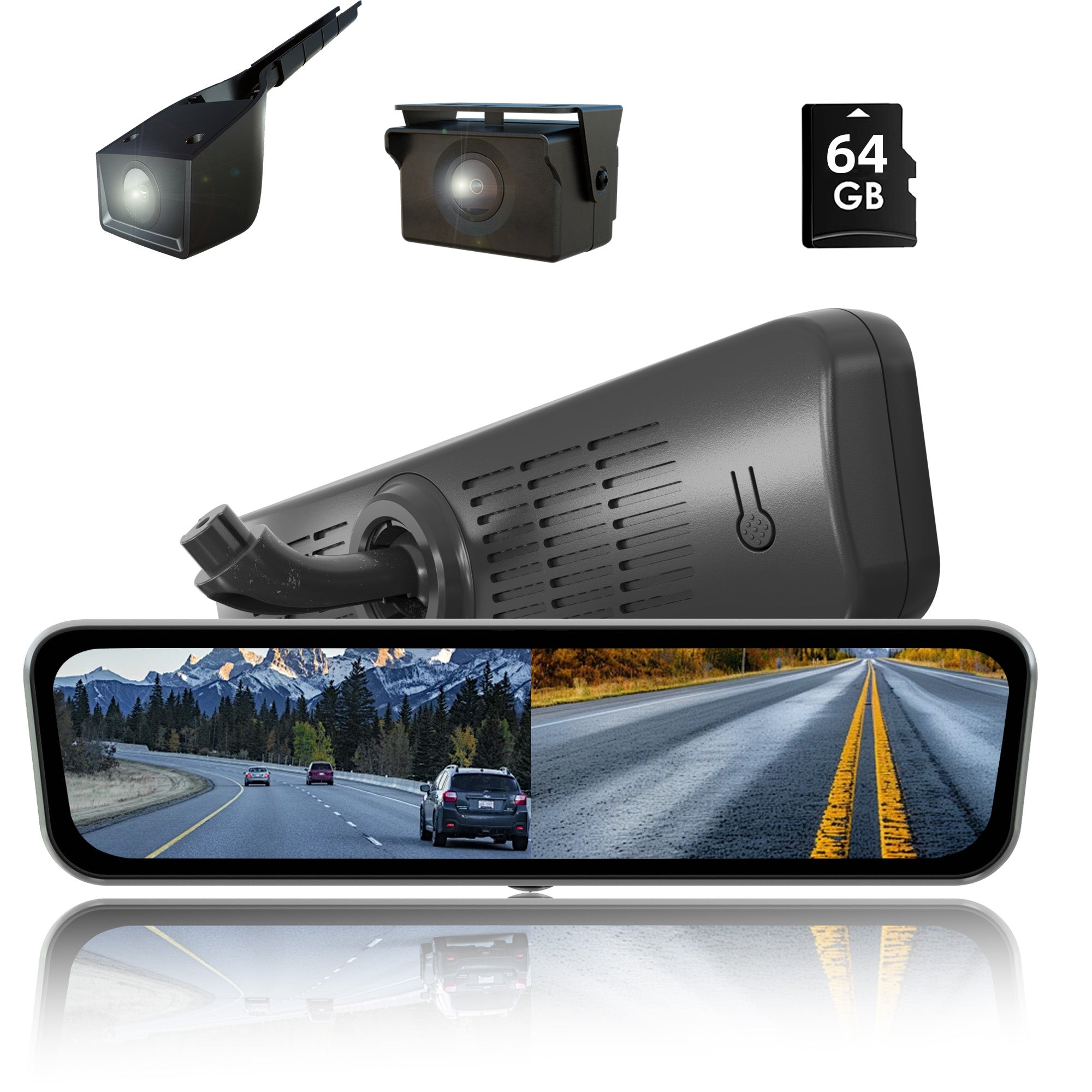 9.2'' 2 channel streaming rearview mirror