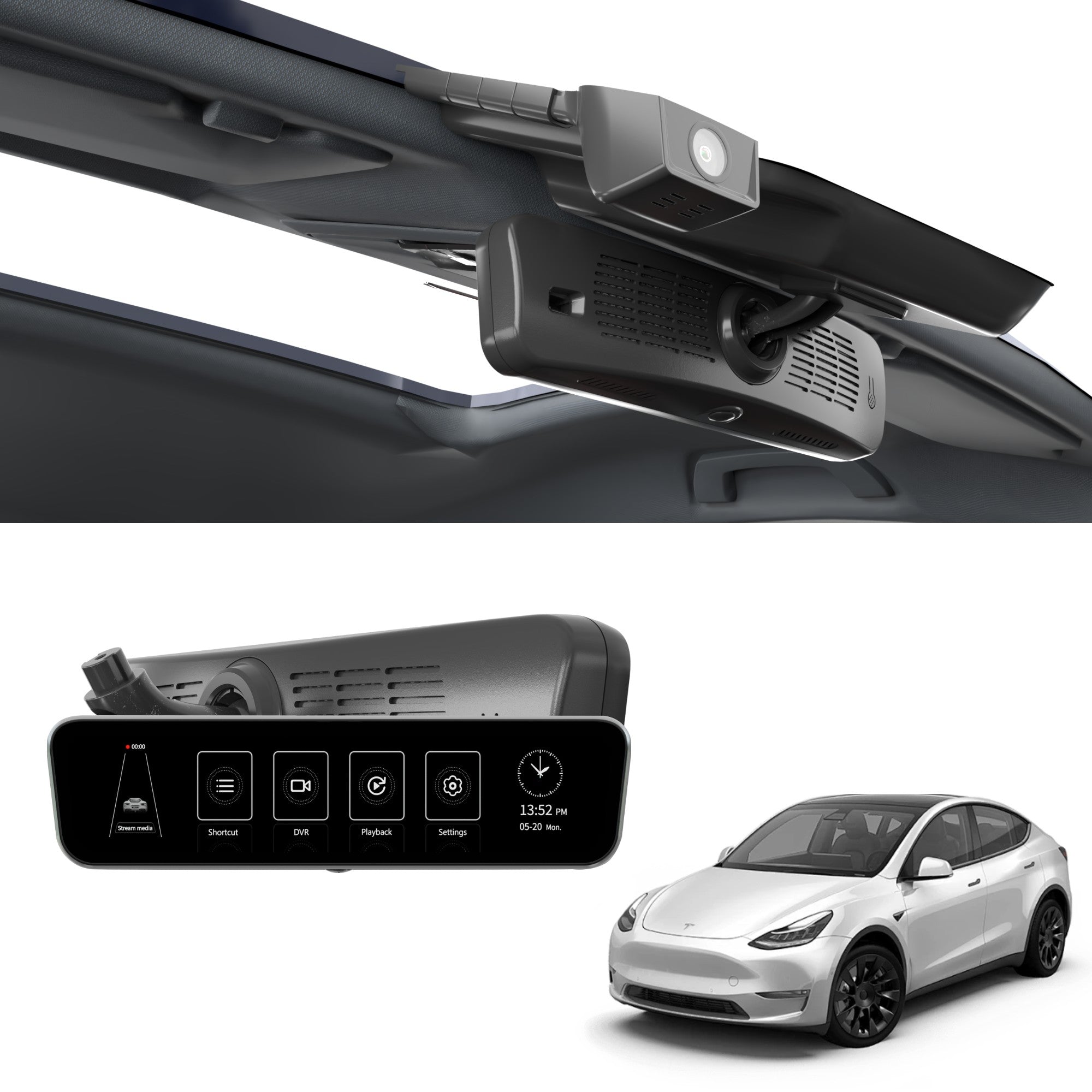 Sinjet H10 9.2'' 60FPS Rear View auto Mirror Fit Model Y