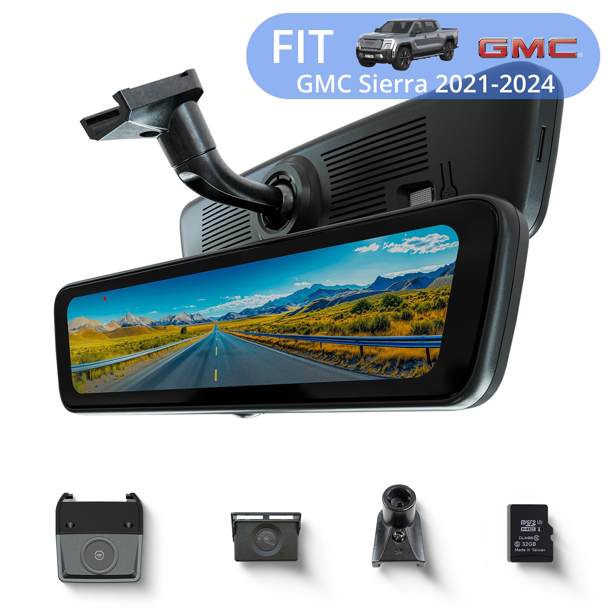 Sinjet H8 8.2'' HD Rear View auto Mirror Fit GMC Sierra