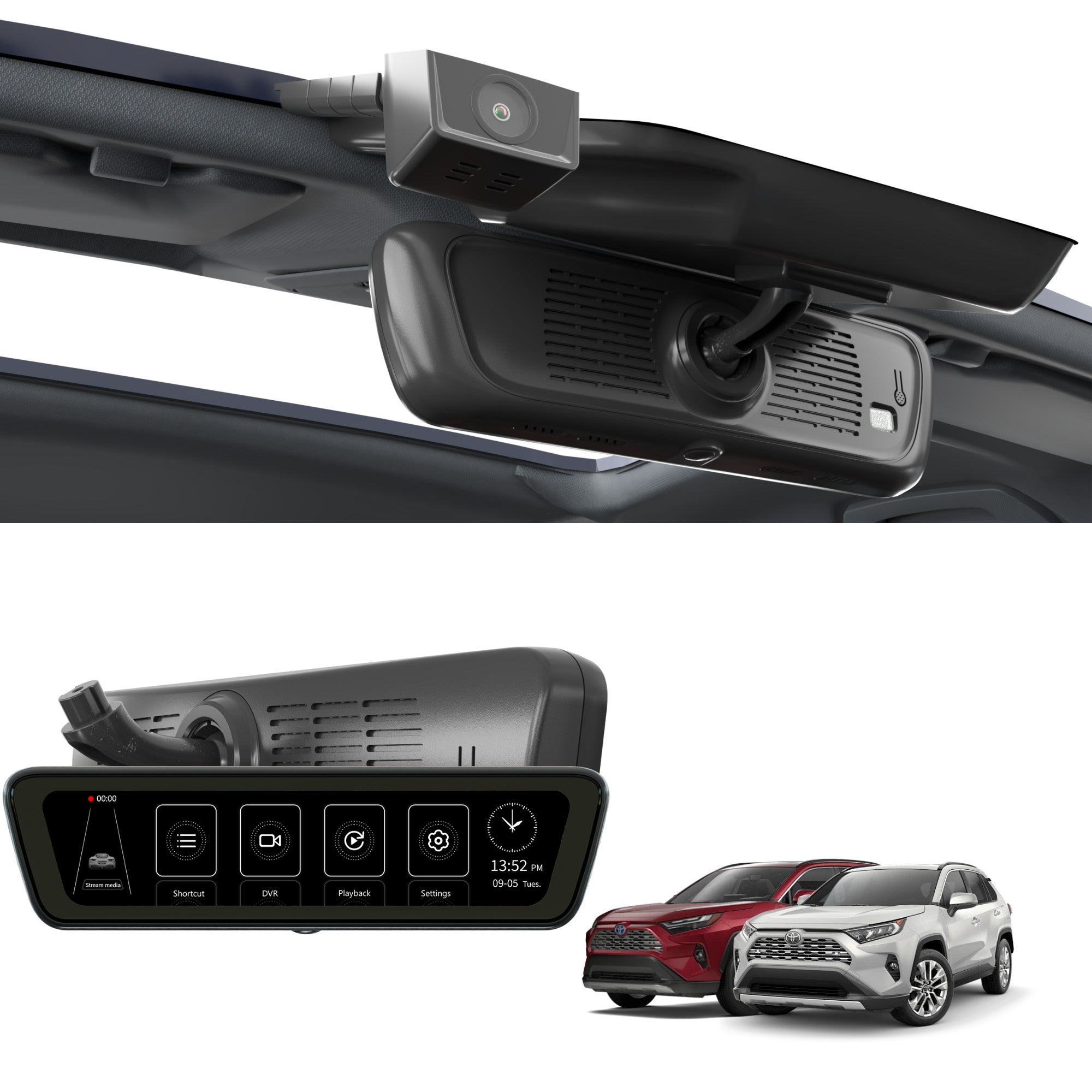 Sinjet H8 8.2'' HD Rear View auto Mirror Fit RAV4