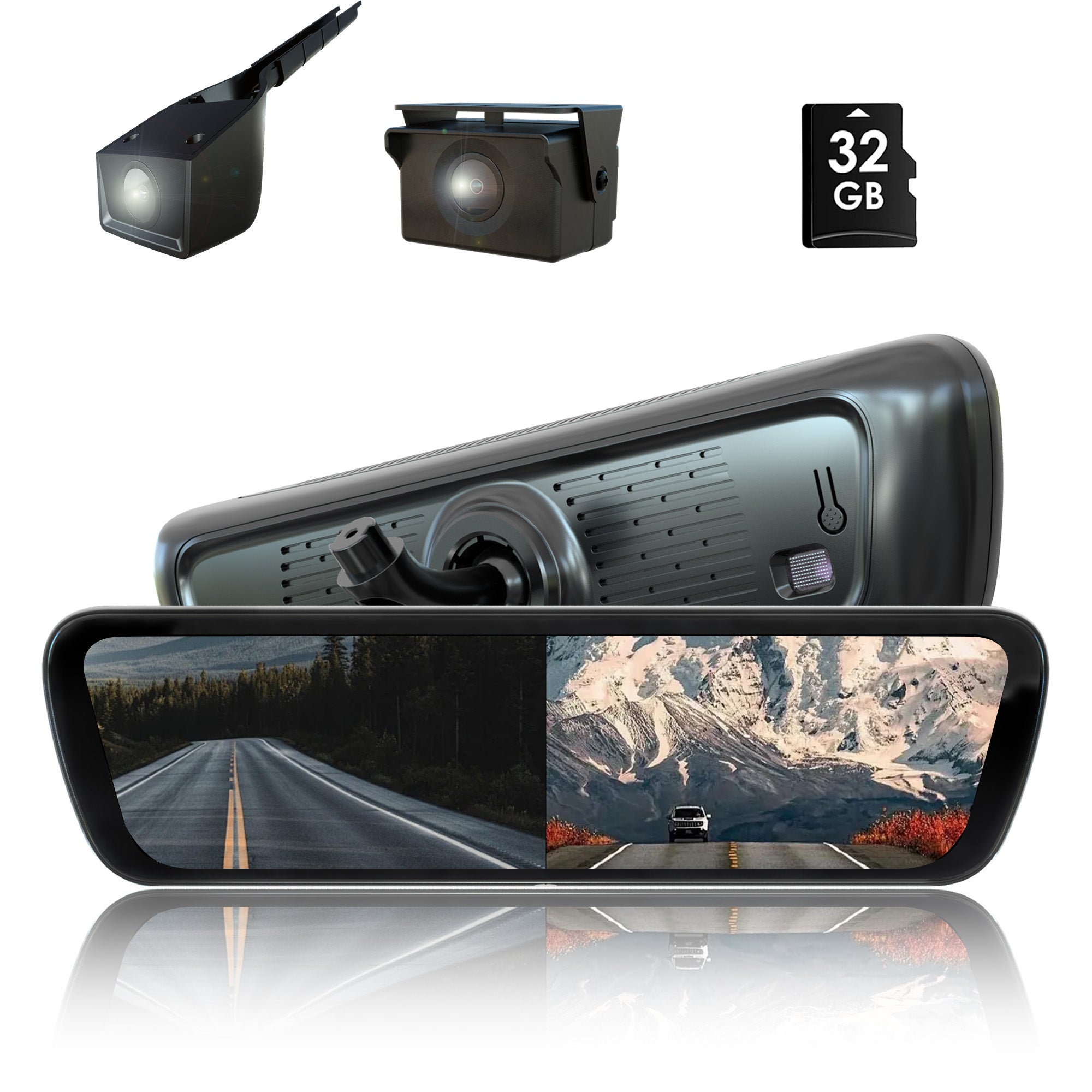 9.6'' wifi mirror dash cam