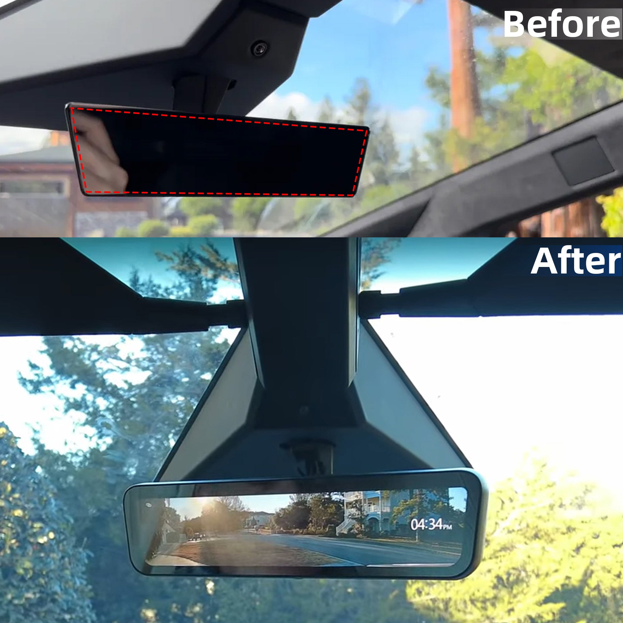 Sinjet H10 9.2'' 60FPS Rear View auto Mirror Fit Cybertruck